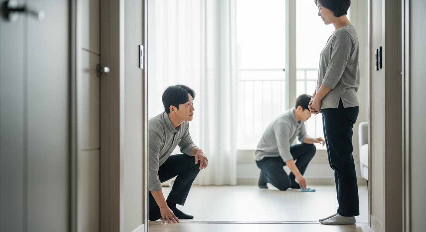 정돈과 검수를 진행하는 유품정리 마무리 작업