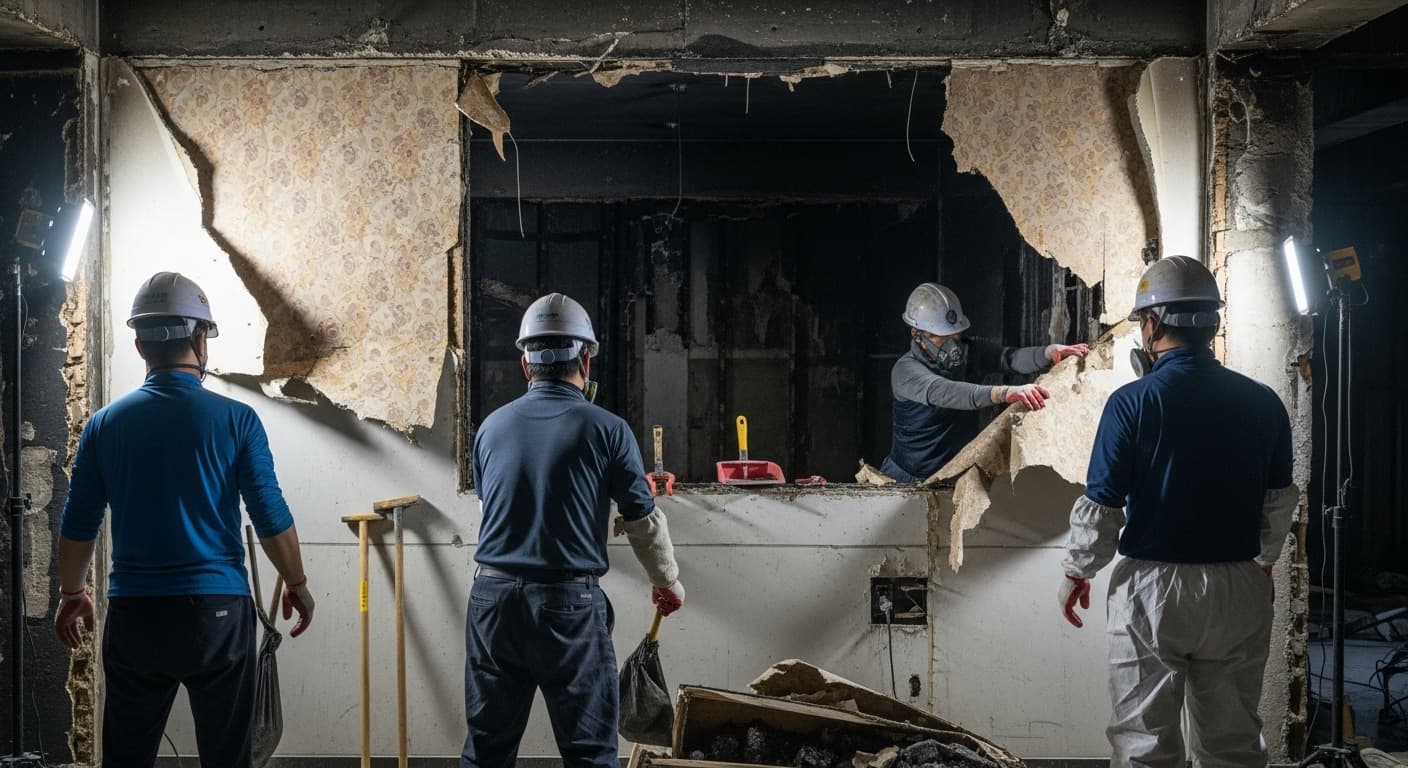 화재청소 내부 철거 작업