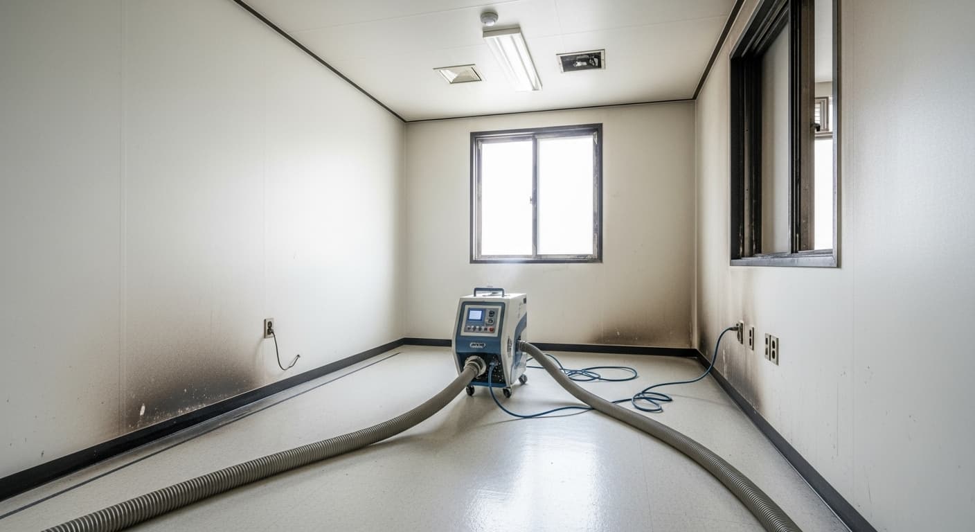 화재청소 탈취 장비 가동 작업