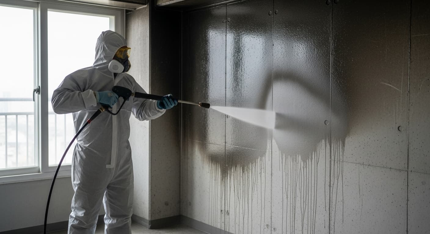 화재청소 그을음 제거 작업