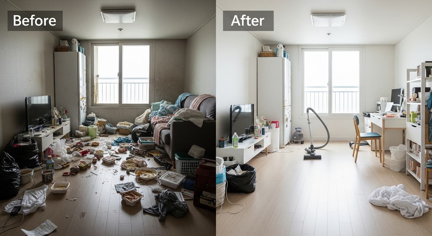 부산·경남·경북 쓰레기집청소 작업 현장