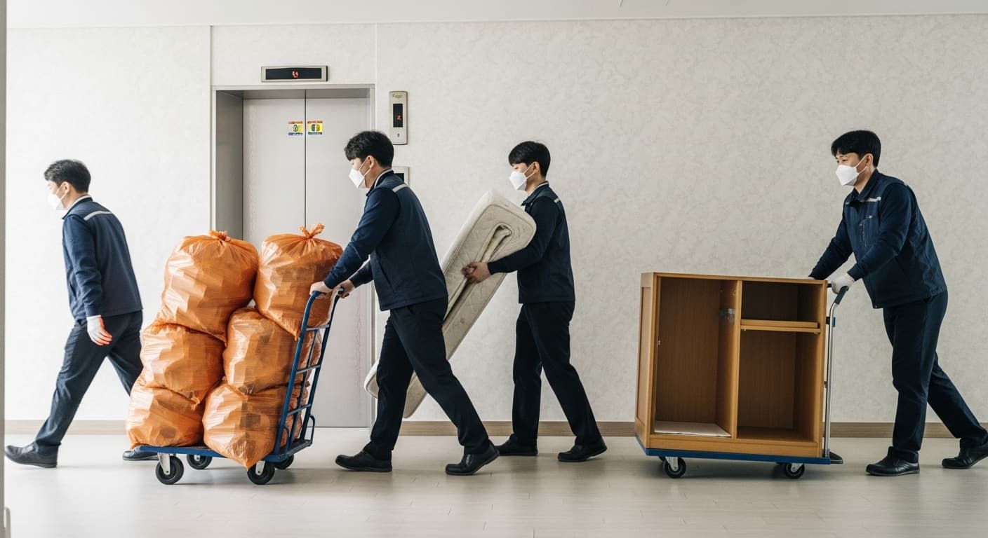 쓰레기집청소 대량 폐기물 반출 작업 이미지