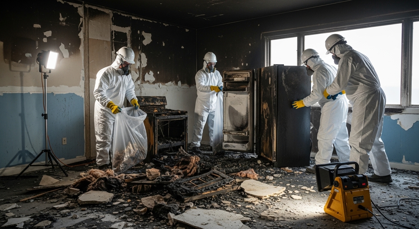 화재청소 폐기물 처리 및 반출 이미지